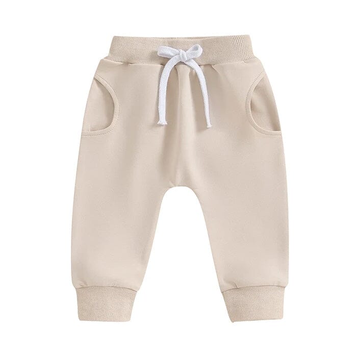 Solid Baby Pants - Wearebambino - Beige - 3 - 6 M - Solid Baby Pants