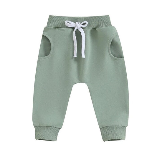 Solid Baby Pants - Wearebambino - Green - 3 - 6 M - Solid Baby Pants