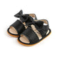 Solid Bow Baby Sandals - Wearebambino - Black - 1 - Solid Bow Baby Sandals