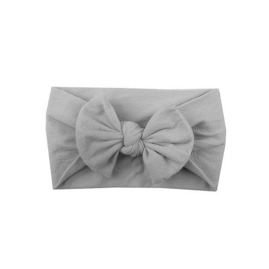 Solid Bow Headband - Wearebambino - Gray - Solid Bow Headband