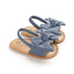 Solid Bowknot Baby Sandals - Wearebambino - Denim - 1 - Solid Bowknot Baby Sandals