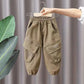 Solid Cargo Pants for Young Children - Wearebambino - Black Cargo Pants - 3T - Solid Cargo Pants for Young Children