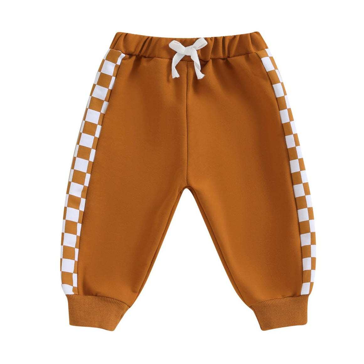 Solid Checkered Baby Pants - Wearebambino - Brown - 3 - 6 M - Solid Checkered Baby Pants