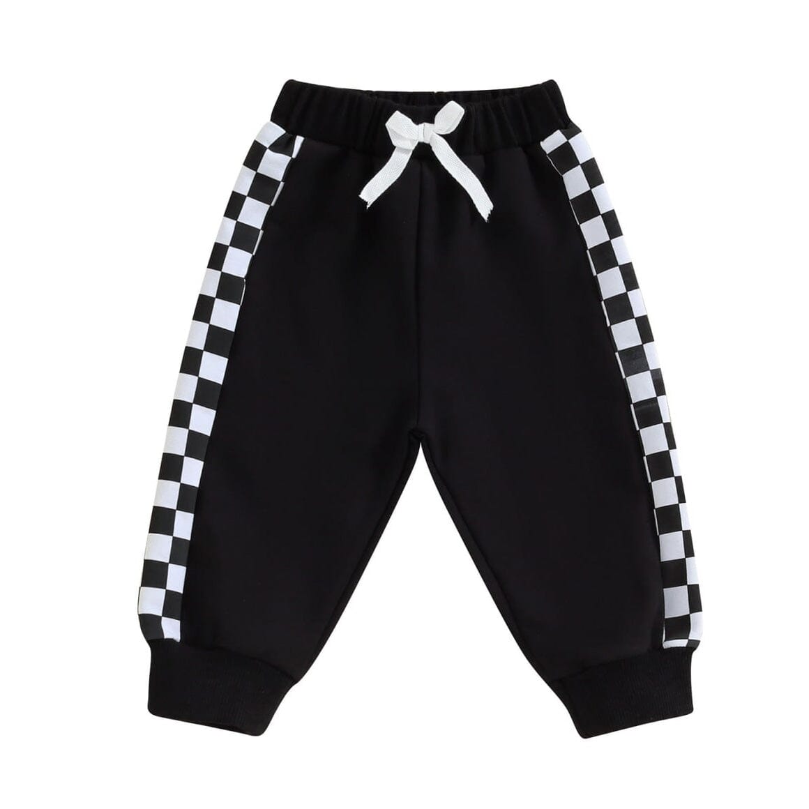 Solid Checkered Baby Pants - Wearebambino - Black - 3 - 6 M - Solid Checkered Baby Pants