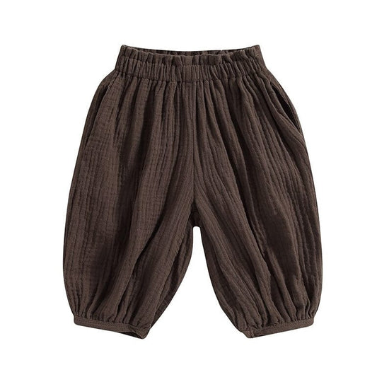 Solid Harem Toddler Pants - Wearebambino - Brown - 9 - 12 M - Solid Harem Toddler Pants