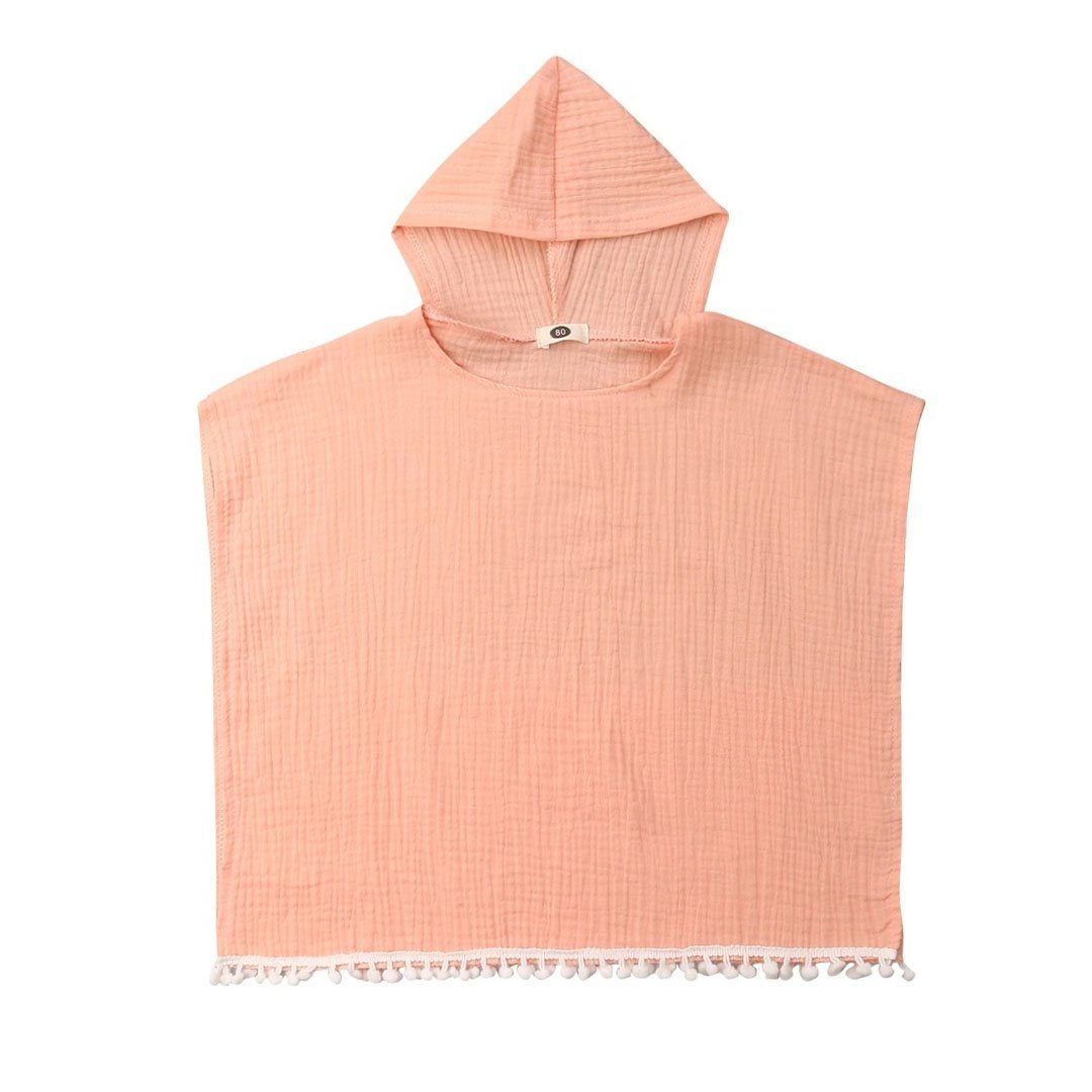 Solid Hooded Toddler Cover - Up - Wearebambino - Pink - 9 - 12 M - Solid Hooded Toddler Cover - Up