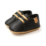 Solid Lace Up Baby Shoes - Wearebambino - Black - 1 - Solid Lace Up Baby Shoes