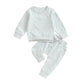 Solid Long Sleeve Baby Set - Wearebambino - White - 3 - 6 M - Solid Long Sleeve Baby Set