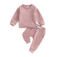 Solid Long Sleeve Baby Set - Wearebambino - Pink - 3 - 6 M - Solid Long Sleeve Baby Set