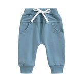 Solid Pockets Baby Pants - Wearebambino - Blue - 9 - 12 M - Solid Pockets Baby Pants