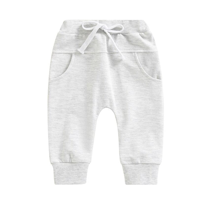 Solid Pockets Baby Pants - Wearebambino - White - 3 - 6 M - Solid Pockets Baby Pants