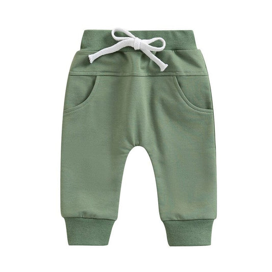 Solid Pockets Baby Pants - Wearebambino - Green - 3 - 6 M - Solid Pockets Baby Pants