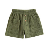 Solid Pockets Baby Shorts - Wearebambino - Green - 3 - 6 M - Solid Pockets Baby Shorts