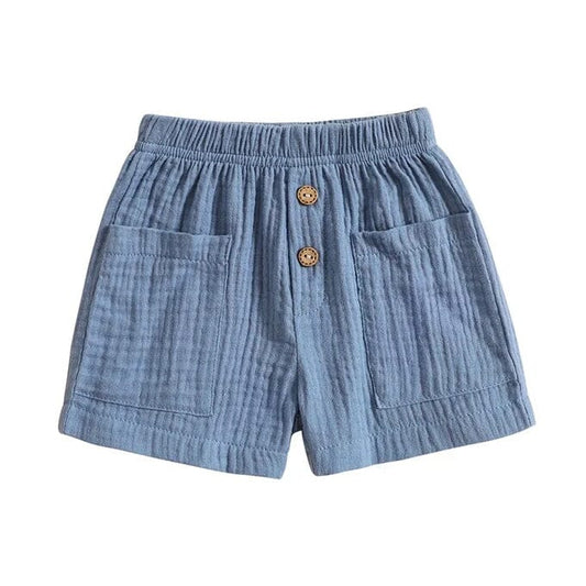 Solid Pockets Baby Shorts - Wearebambino - Blue - 3 - 6 M - Solid Pockets Baby Shorts