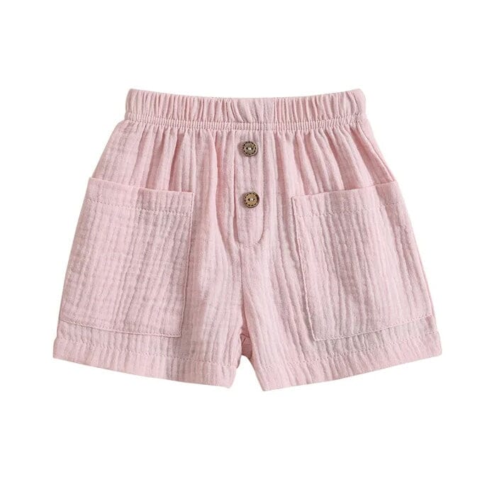 Solid Pockets Baby Shorts - Wearebambino - Pink - 3 - 6 M - Solid Pockets Baby Shorts