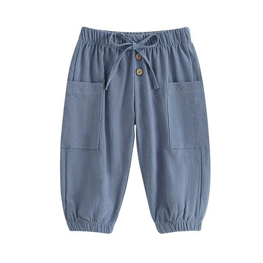 Solid Pockets Toddler Pants - Wearebambino - Blue - 9 - 12 M - Solid Pockets Toddler Pants