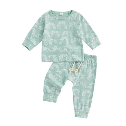 Solid Rainbow Baby Pajama Set - Wearebambino - Green - 3 - 6 M - Solid Rainbow Baby Pajama Set