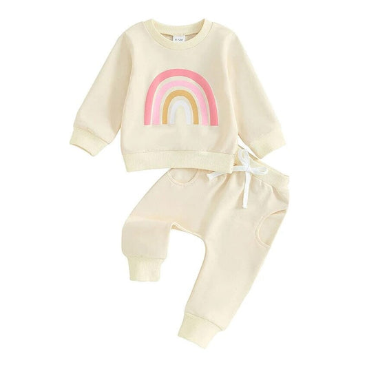 Solid Rainbow Baby Set - Wearebambino - Beige - 3 - 6 M - Solid Rainbow Baby Set