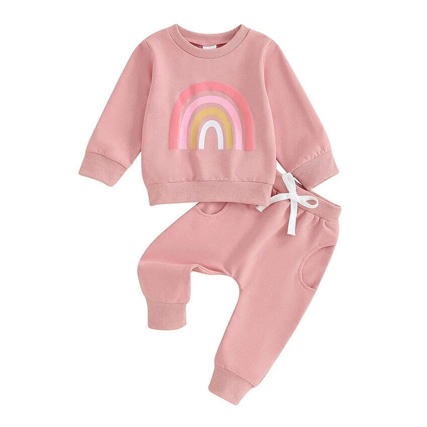 Solid Rainbow Baby Set - Wearebambino - Pink - 3 - 6 M - Solid Rainbow Baby Set