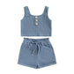 Solid Ribbed Toddler Set - Wearebambino - Blue - 9 - 12 M - Solid Ribbed Toddler Set