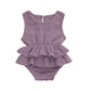 Solid Ruffle Baby Romper - Wearebambino - Purple - 3 - 6 M - Solid Ruffle Baby Romper