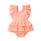 Solid Ruffled Baby Romper - Wearebambino - Pink - 0 - 3 M - Solid Ruffled Baby Romper