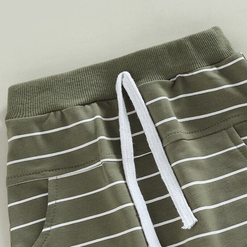 Solid Striped Baby Pants - Wearebambino - Gray - 3 - 6 M - Solid Striped Baby Pants