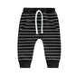 Solid Striped Baby Pants - Wearebambino - Black - 3 - 6 M - Solid Striped Baby Pants