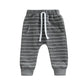 Solid Striped Baby Pants - Wearebambino - Gray - 3 - 6 M - Solid Striped Baby Pants