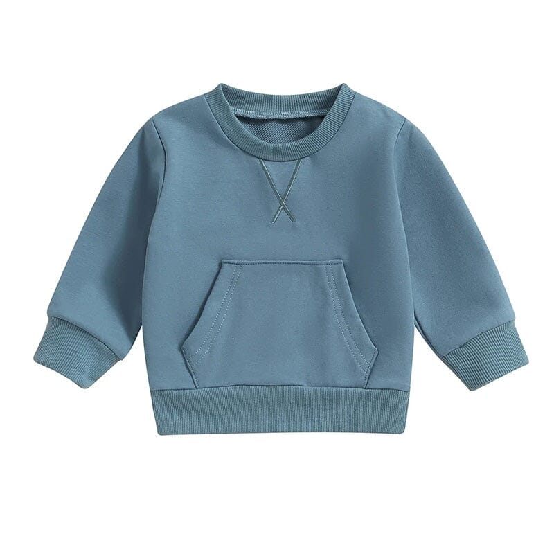 Solid Toddler Sweatshirt - Wearebambino - Blue - 9 - 12 M - Solid Toddler Sweatshirt