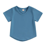 Solid V - Neck Toddler Tee - Wearebambino - Blue - 9 - 12 M - Solid V - Neck Toddler Tee