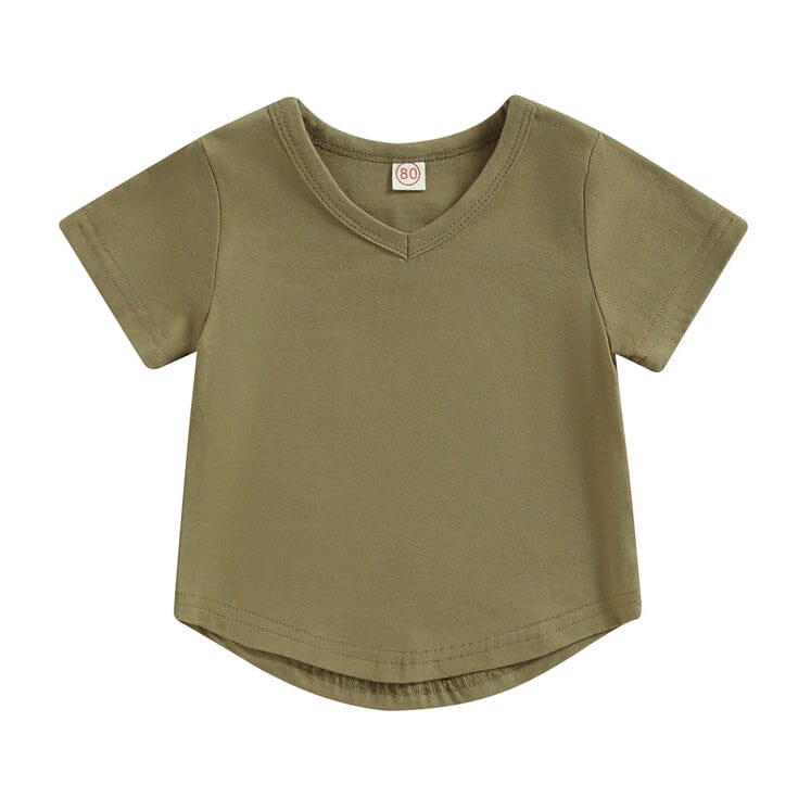 Solid V - Neck Toddler Tee - Wearebambino - Green - 9 - 12 M - Solid V - Neck Toddler Tee