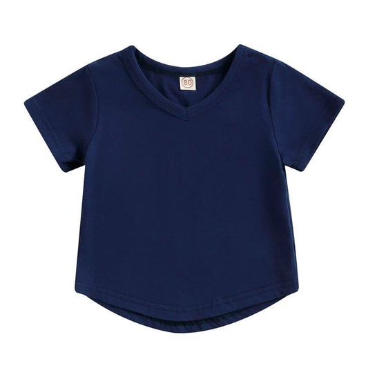 Solid V - Neck Toddler Tee - Wearebambino - Navy - 9 - 12 M - Solid V - Neck Toddler Tee