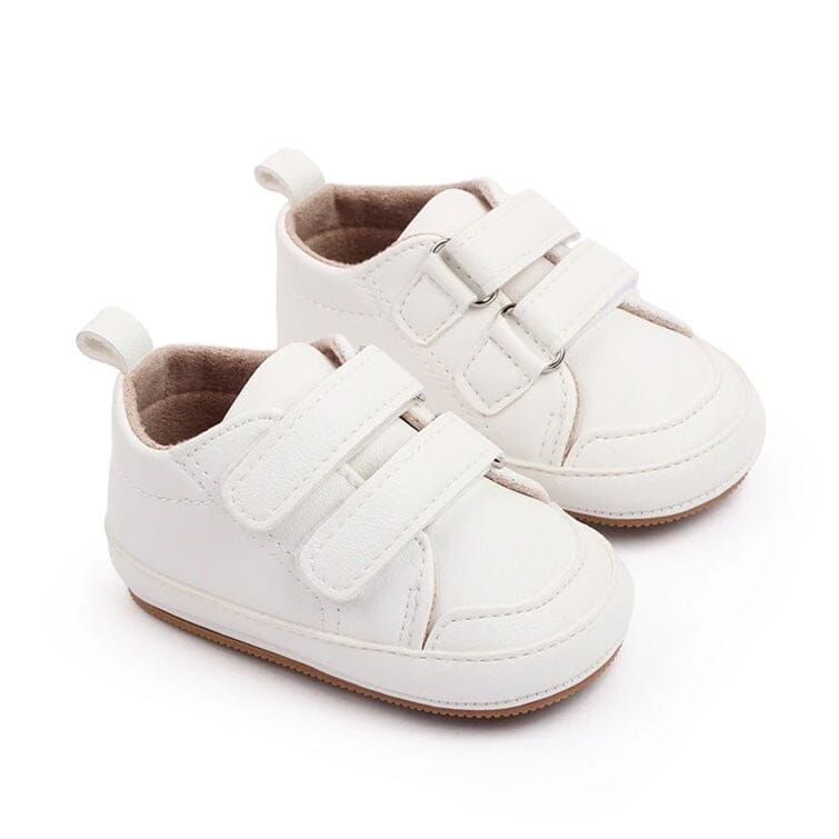 Solid Velcro Baby Sneakers - Wearebambino - White - 1 - Solid Velcro Baby Sneakers