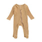 Solid Zipper Footed Baby Jumpsuit - Wearebambino - Brown - 0 - 3 M - Solid Zipper Footed Baby Jumpsuit