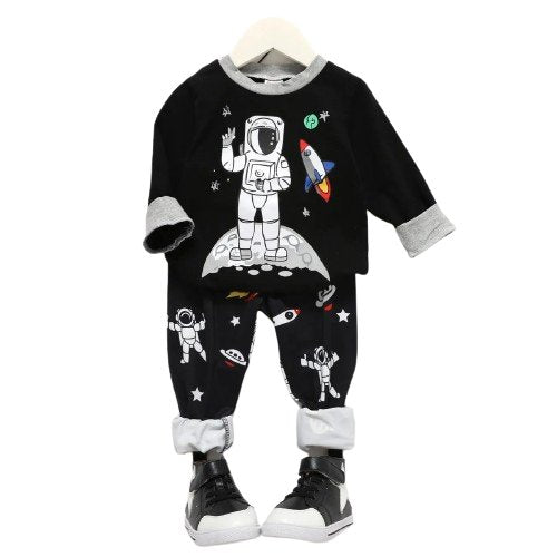 Space Adventure Pullover & Pants Set - Wearebambino - Black - 18 - 24 M - Space Adventure Pullover & Pants Set