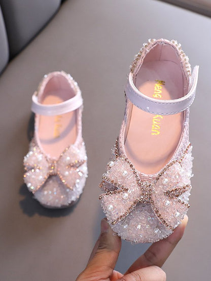 Sparkly Bow Mary Jane Shoes By Bambino - Wearebambino - Pink - 1 - Sparkly Bow Mary Jane Shoes By Bambino