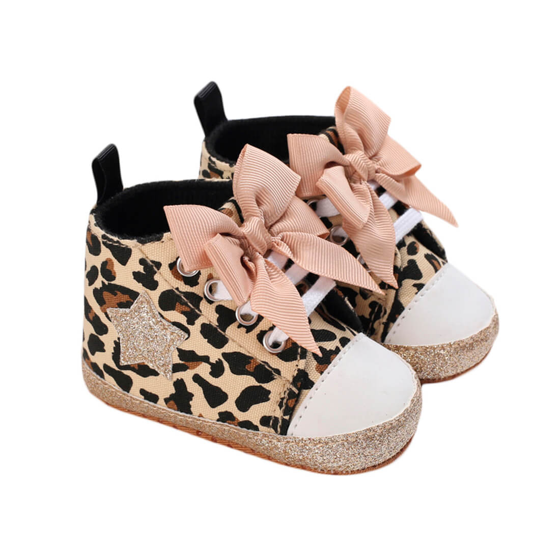 Sparkly Leopard Baby Sneakers - Wearebambino - 1 - Sparkly Leopard Baby Sneakers