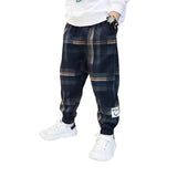 Spring Autumn Boys Plaid Cotton Pants - Wearebambino - Blue - 4T - Spring Autumn Boys Plaid Cotton Pants