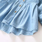 Spring Denim A - Line Dress for Girls - Wearebambino - Blue - 2T - Spring Denim A - Line Dress for Girls