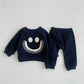 Spring Rainbow Print Baby Sweatshirt + Pants Set - Wearebambino - Dark blue - 6 M - Spring Rainbow Print Baby Sweatshirt + Pants Set