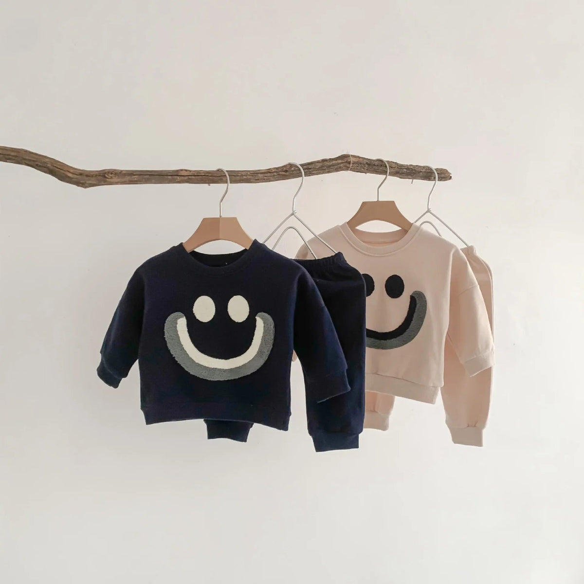 Spring Rainbow Print Baby Sweatshirt + Pants Set - Wearebambino - Dark blue - 6 M - Spring Rainbow Print Baby Sweatshirt + Pants Set