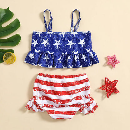 Star Spangled Tankini Two Piece Swimsuit - Wearebambino - Navy - 2T - Star Spangled Tankini Two Piece Swimsuit