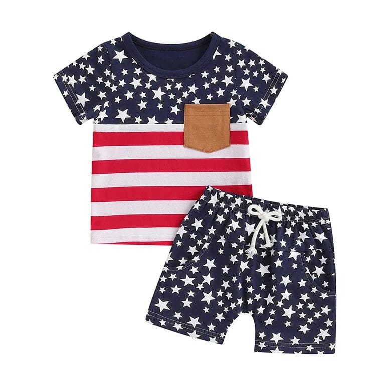 Stars and Stripes Toddler Set - Wearebambino - 3 - 6 M - Stars and Stripes Toddler Set