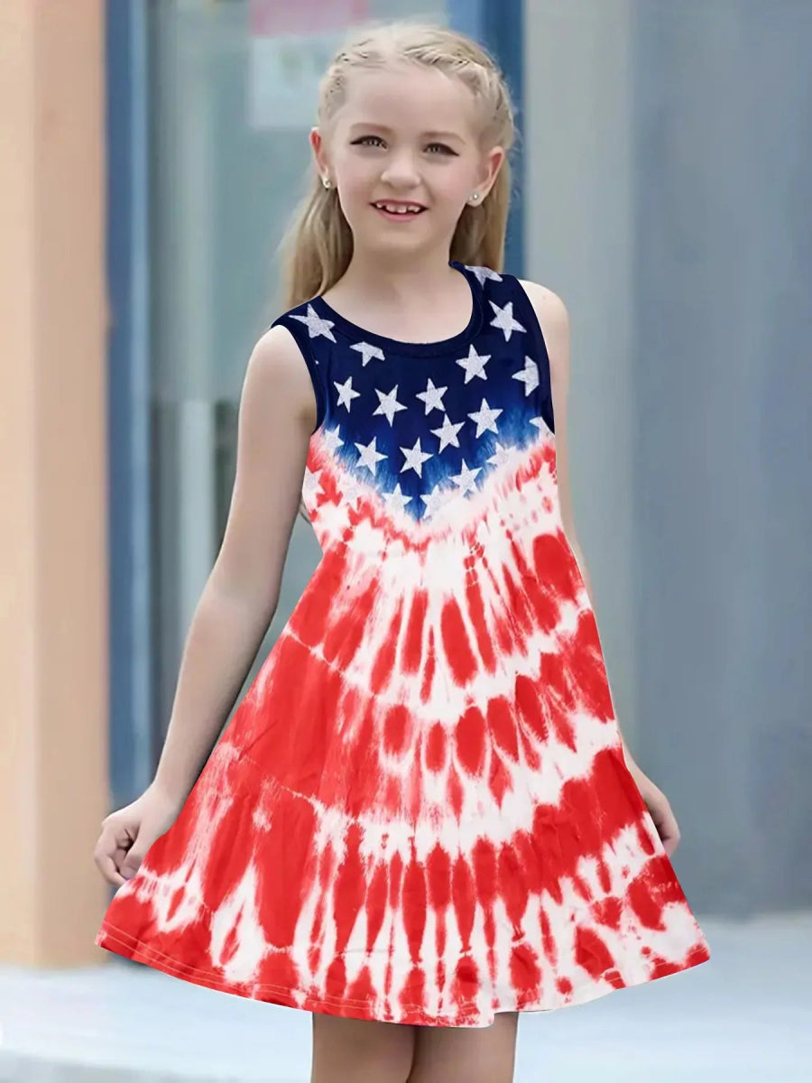 Stars In My Boho Stripes Tie Dye Sundress - Wearebambino - Red - 2T - Stars In My Boho Stripes Tie Dye Sundress