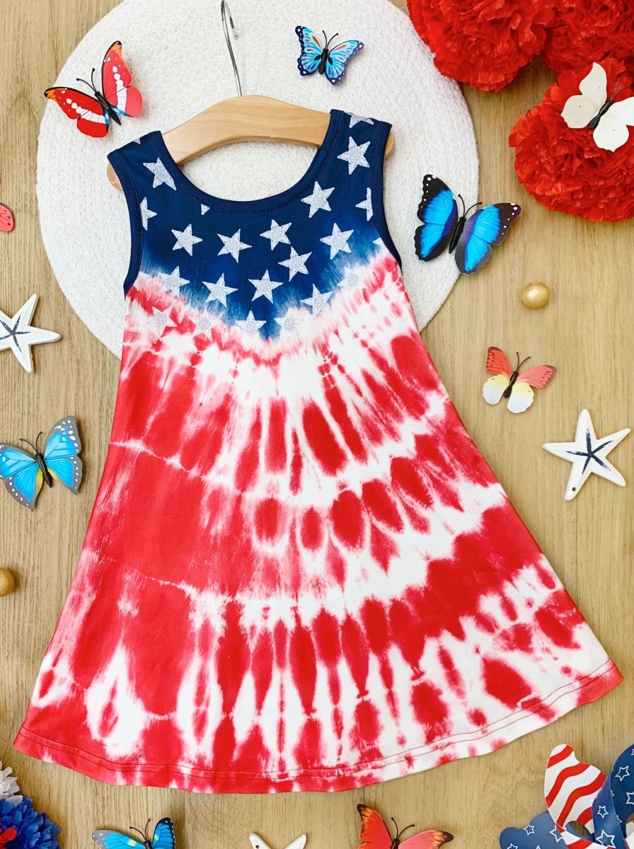 Stars In My Boho Stripes Tie Dye Sundress - Wearebambino - Red - 2T - Stars In My Boho Stripes Tie Dye Sundress