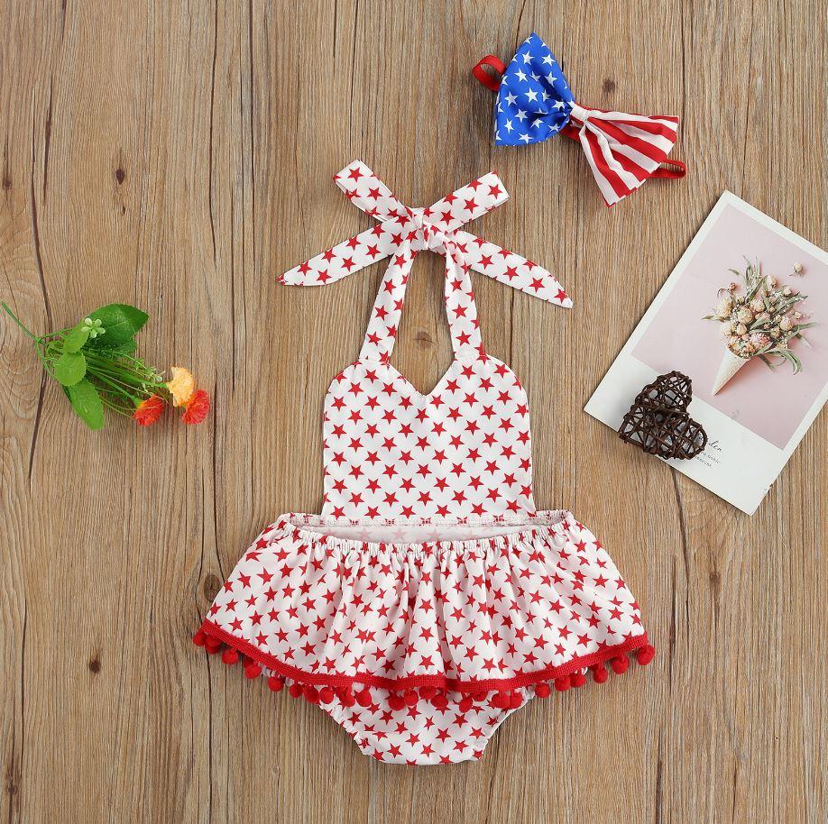 Stars Romper with Headband - Wearebambino - White - 0 - 3 M - Stars Romper with Headband