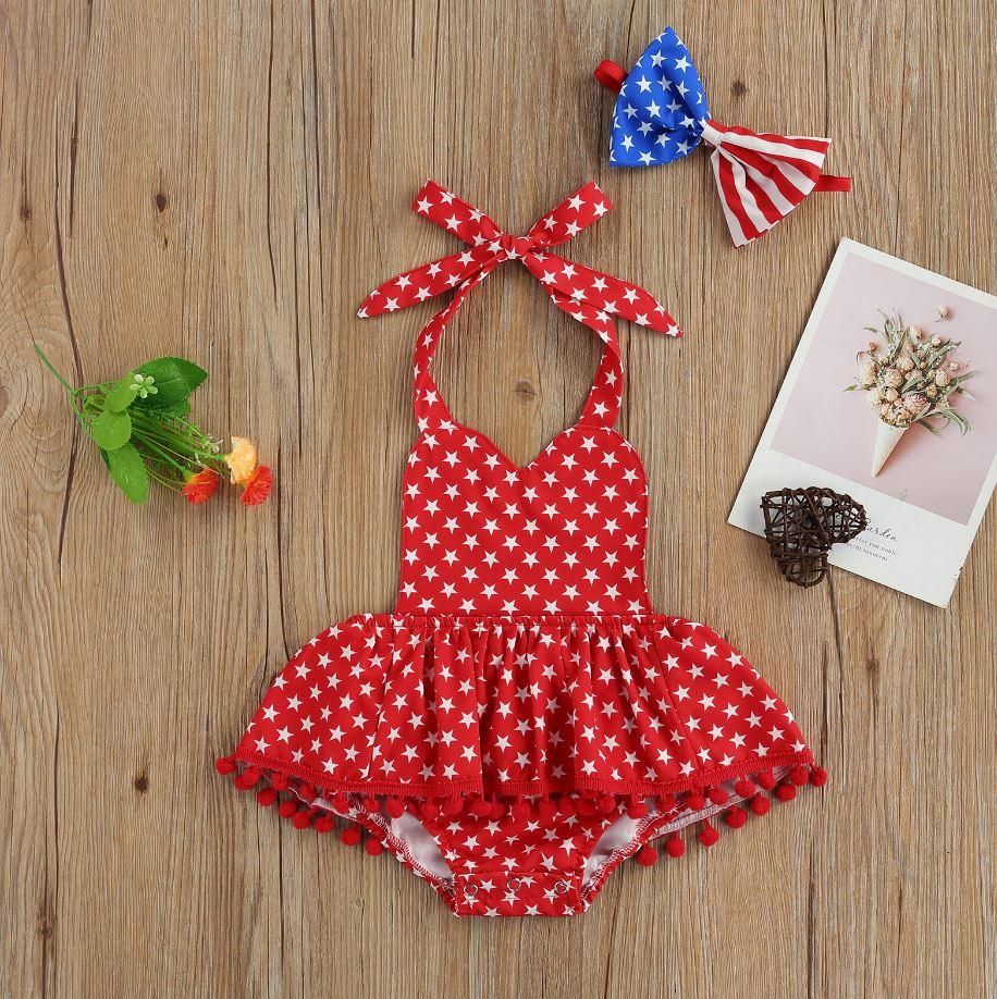 Stars Romper with Headband - Wearebambino - White - 0 - 3 M - Stars Romper with Headband