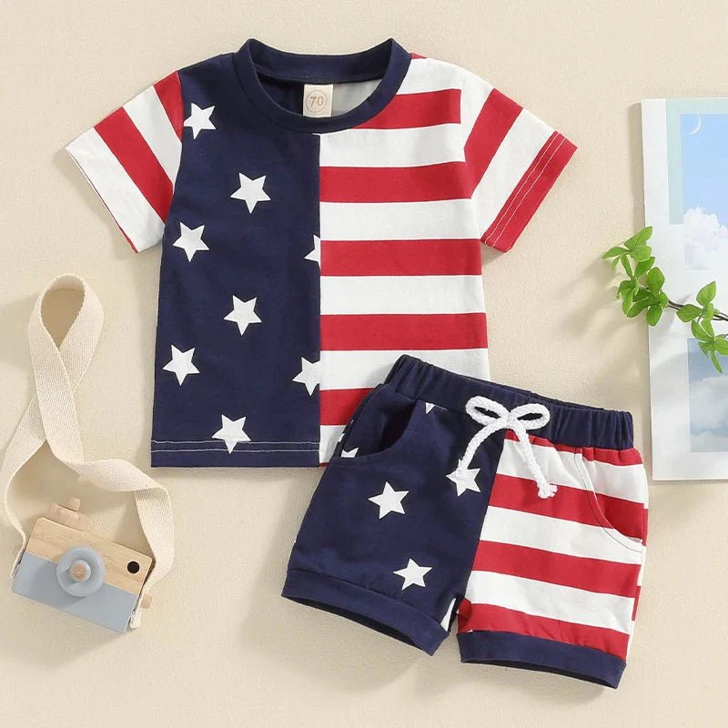 Stars & Stripes Forever USA Outfit - Wearebambino - Red / White / Blue - 3 - 6 M - Stars & Stripes Forever USA Outfit