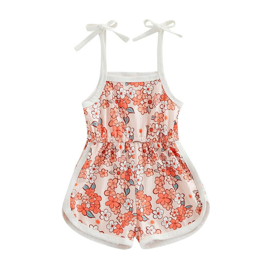 Straps Flowers Toddler Romper - Wearebambino - 12 - 18 M - Straps Flowers Toddler Romper